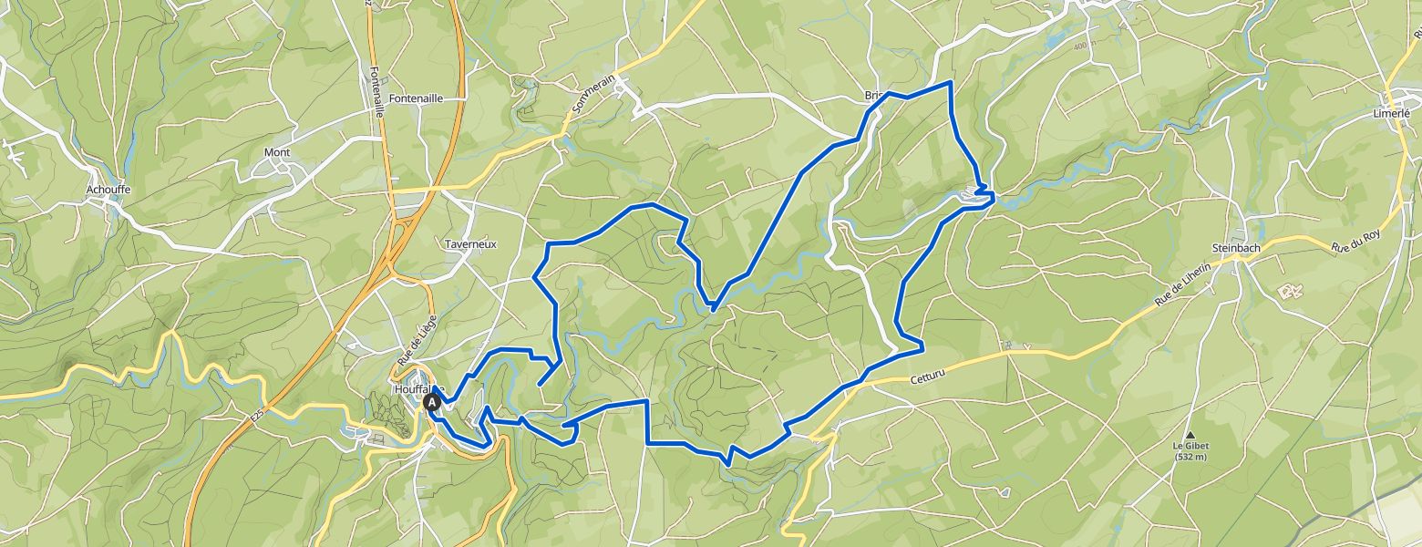 Point of view. – Rocher de Bistain loop from Houffalize map