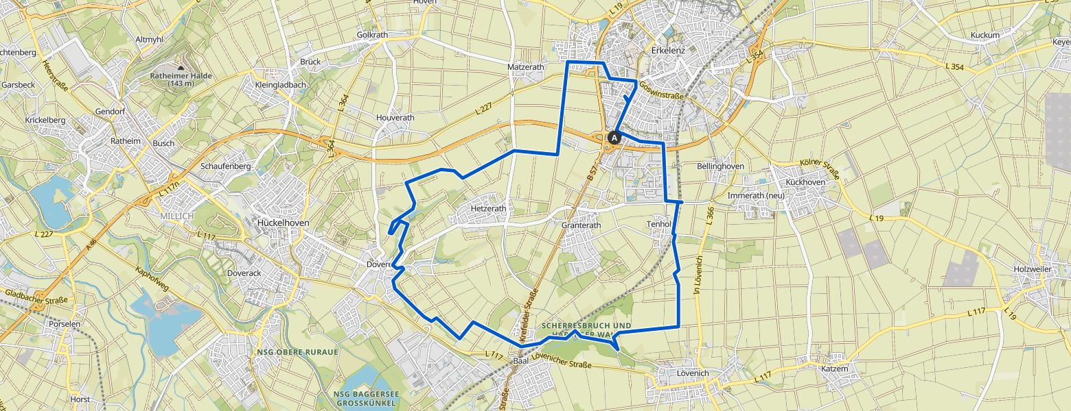 Die blaue Blumen – Rastplatz mit Aussicht loop from Erkelenz