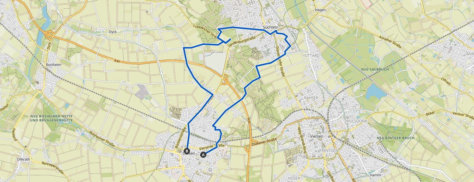 Wildgehege – Kreiskriegerdenkmal loop from Dülken