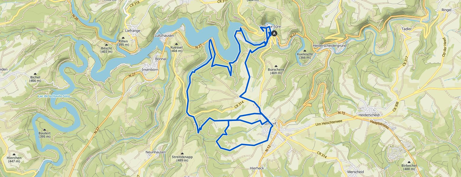 Esch-Sauer – Burgruine mit Turm Runde von Esch-sur-Sûre