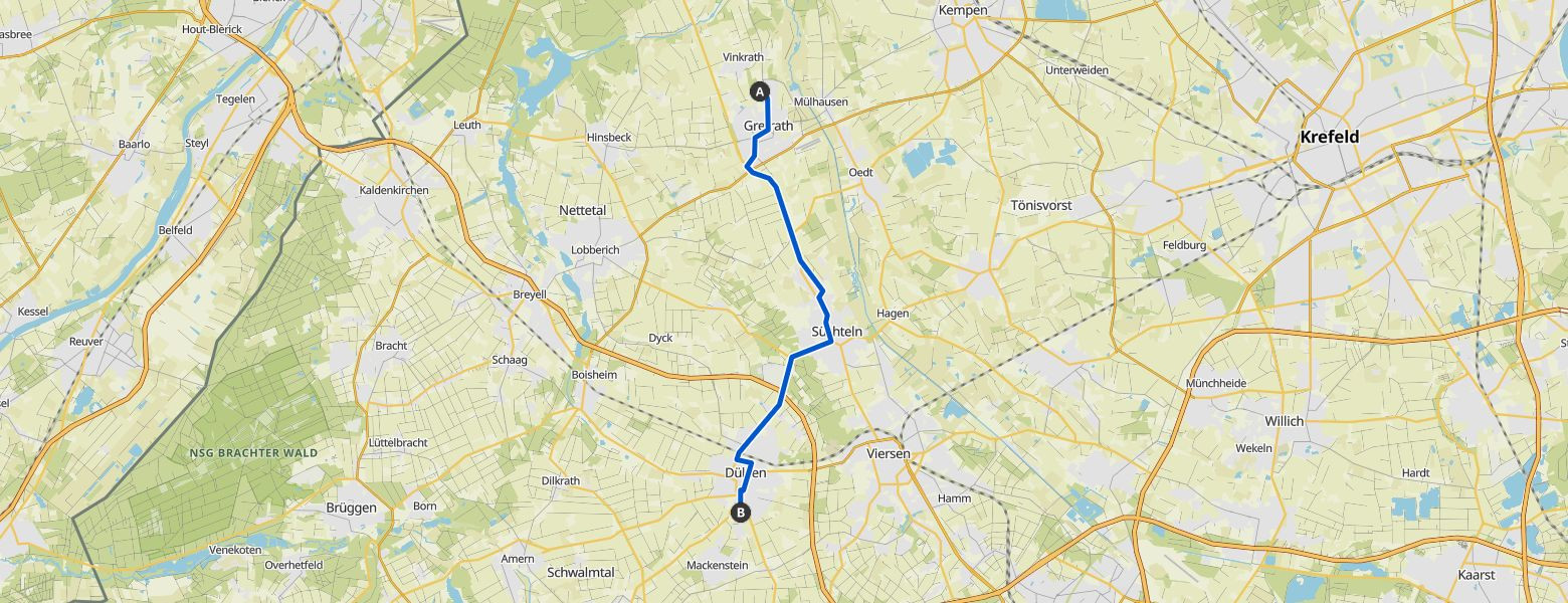 eMTB Ride from Grefrath to Viersen (30-06-2024) Map Image