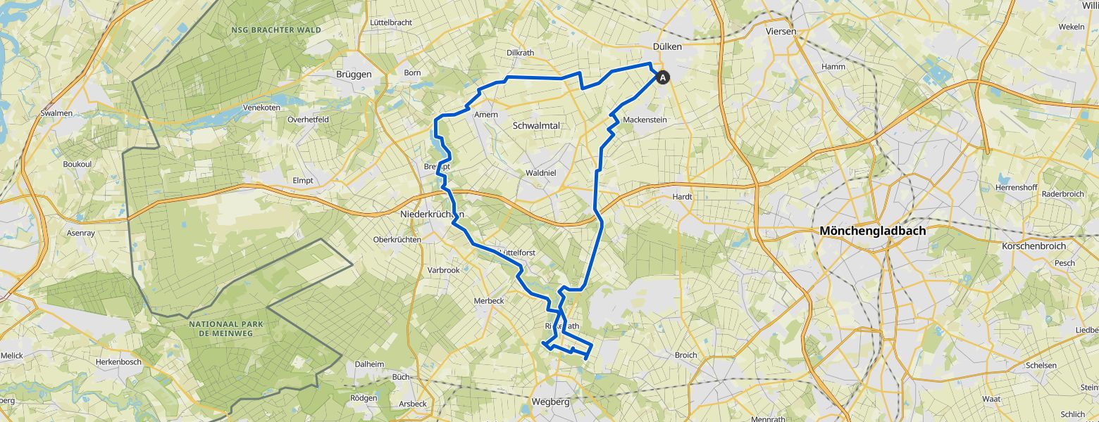 Viersen - Wegberg loop eMTB Ride (14-08-2024) map