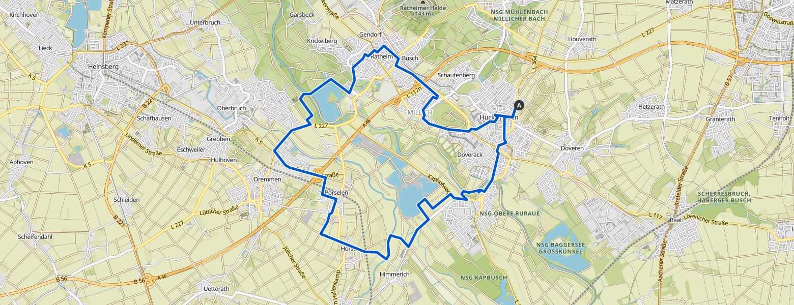 Hückelhoven - Heinsberg loop eMTB Ride (19-06-2025) map