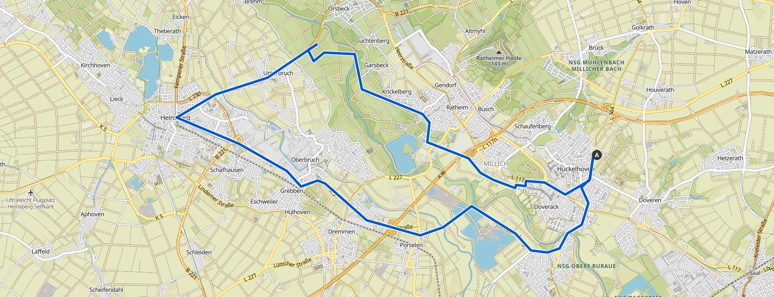Hückelhoven - Heinsberg loop eMTB Ride (26-07-2025) map