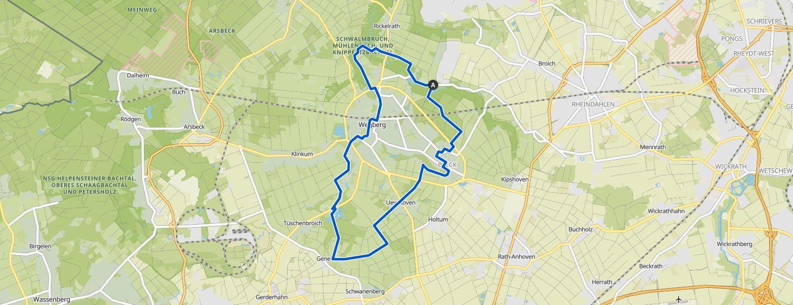 Wegberg - Erkelenz loop Hiking (24-08-2025) Map Image