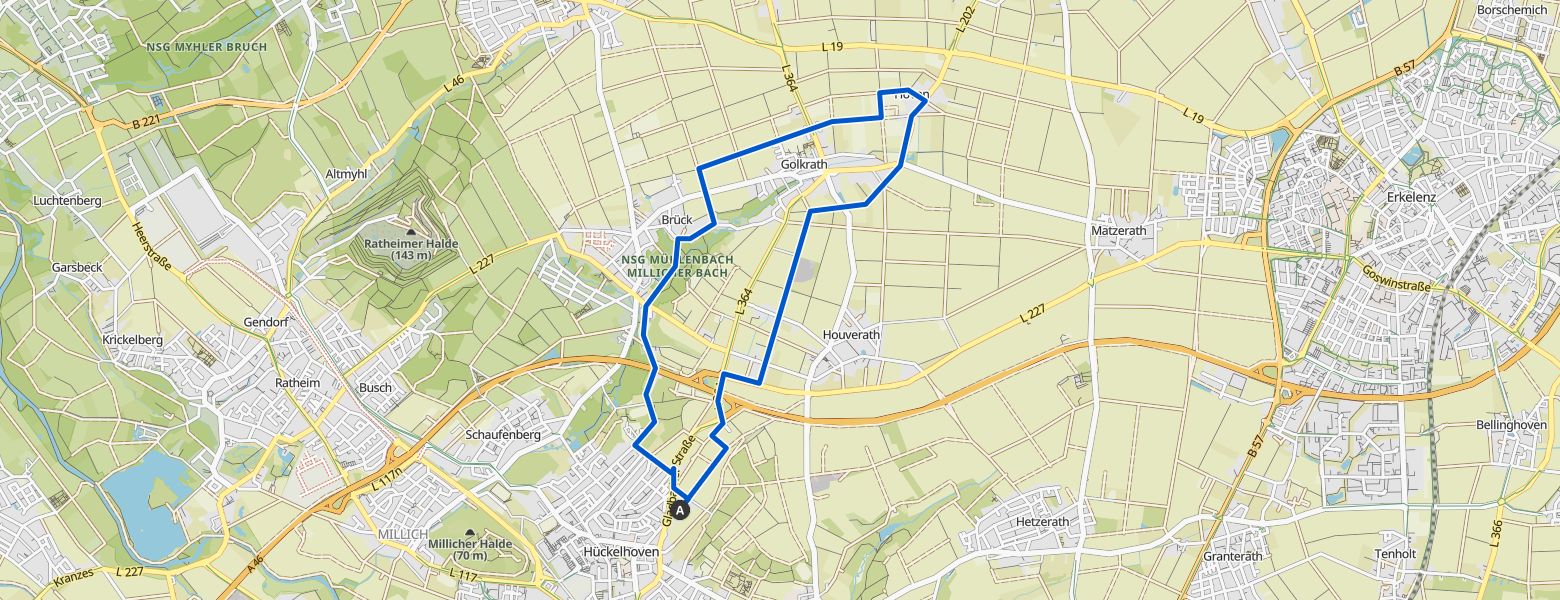 Hückelhoven - Erkelenz loop Hiking (16-12-2025) map