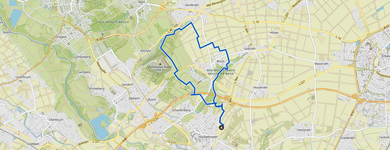 Hückelhoven - Erkelenz loop Hiking (11-01-2026) Map Image