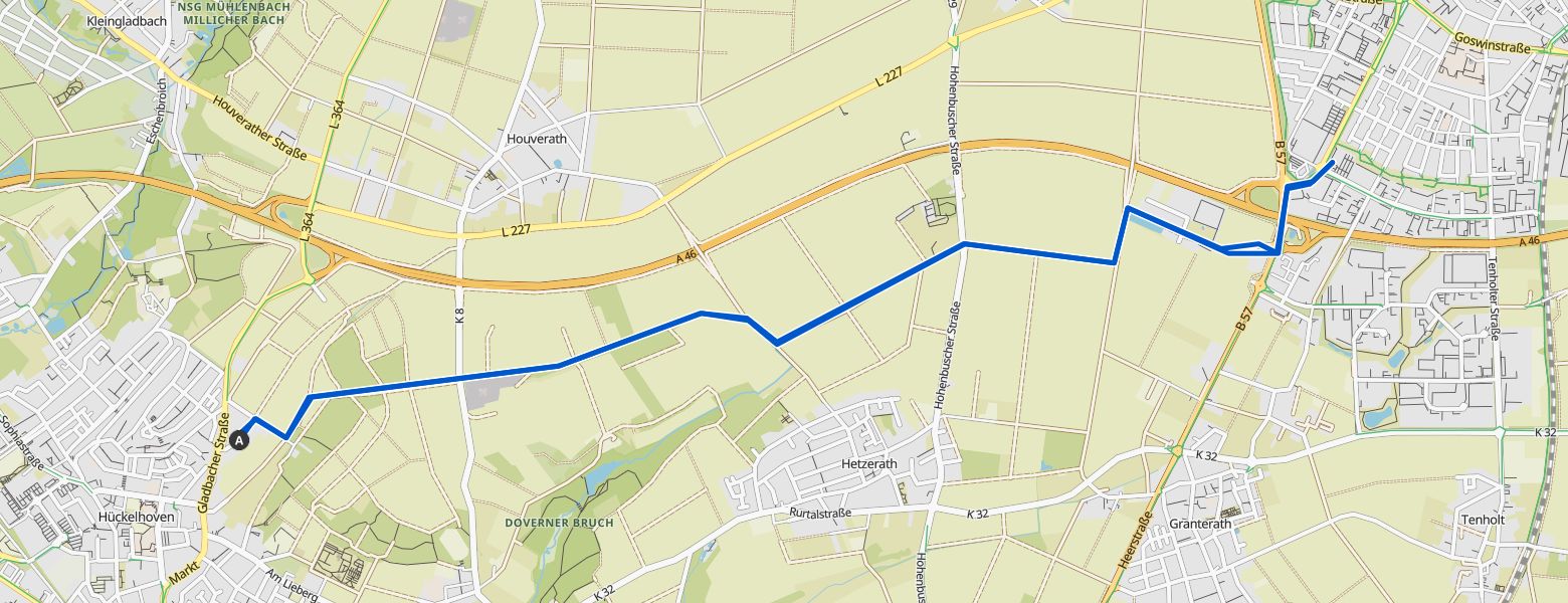 Hückelhoven - Erkelenz loop Hiking (20-01-2026) map
