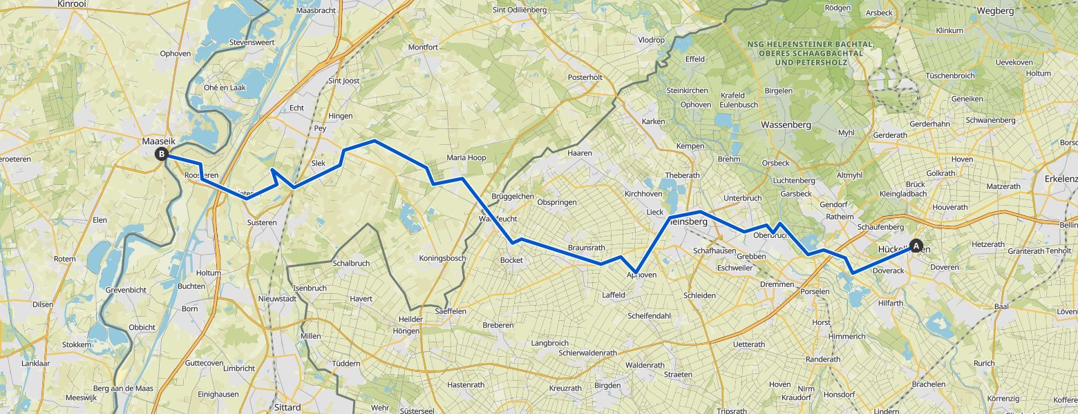 Hike from Hückelhoven to Maaseik (24-01-2026) map