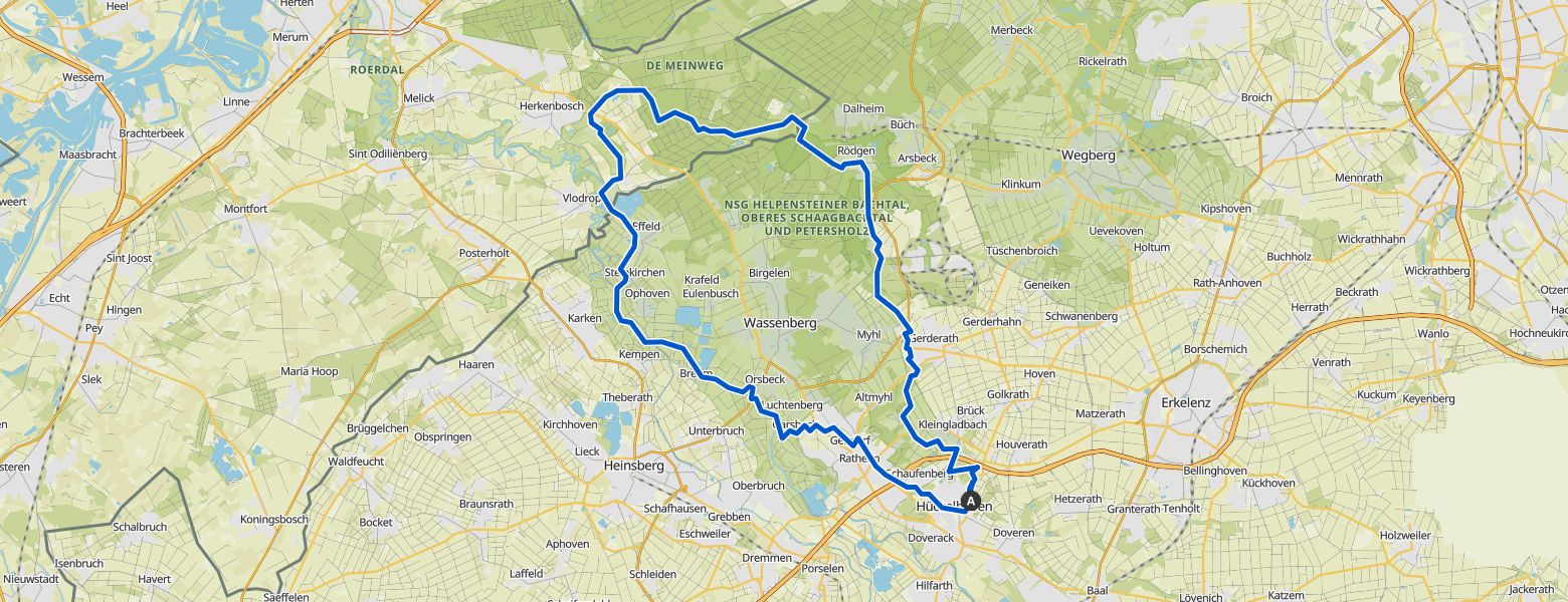 Hückelhoven - Herkenbosch loop eMTB Ride (15-03-2026) map