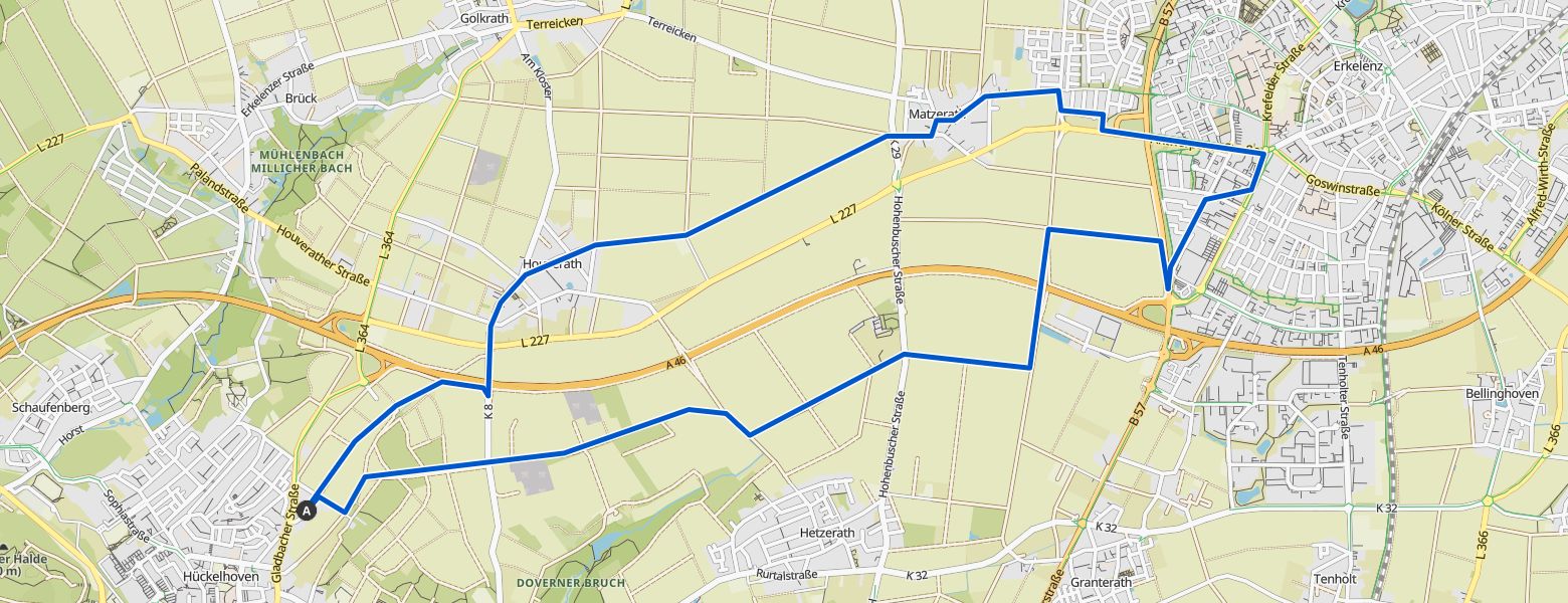 Hückelhoven - Erkelenz loop Hiking (09-04-2026) map